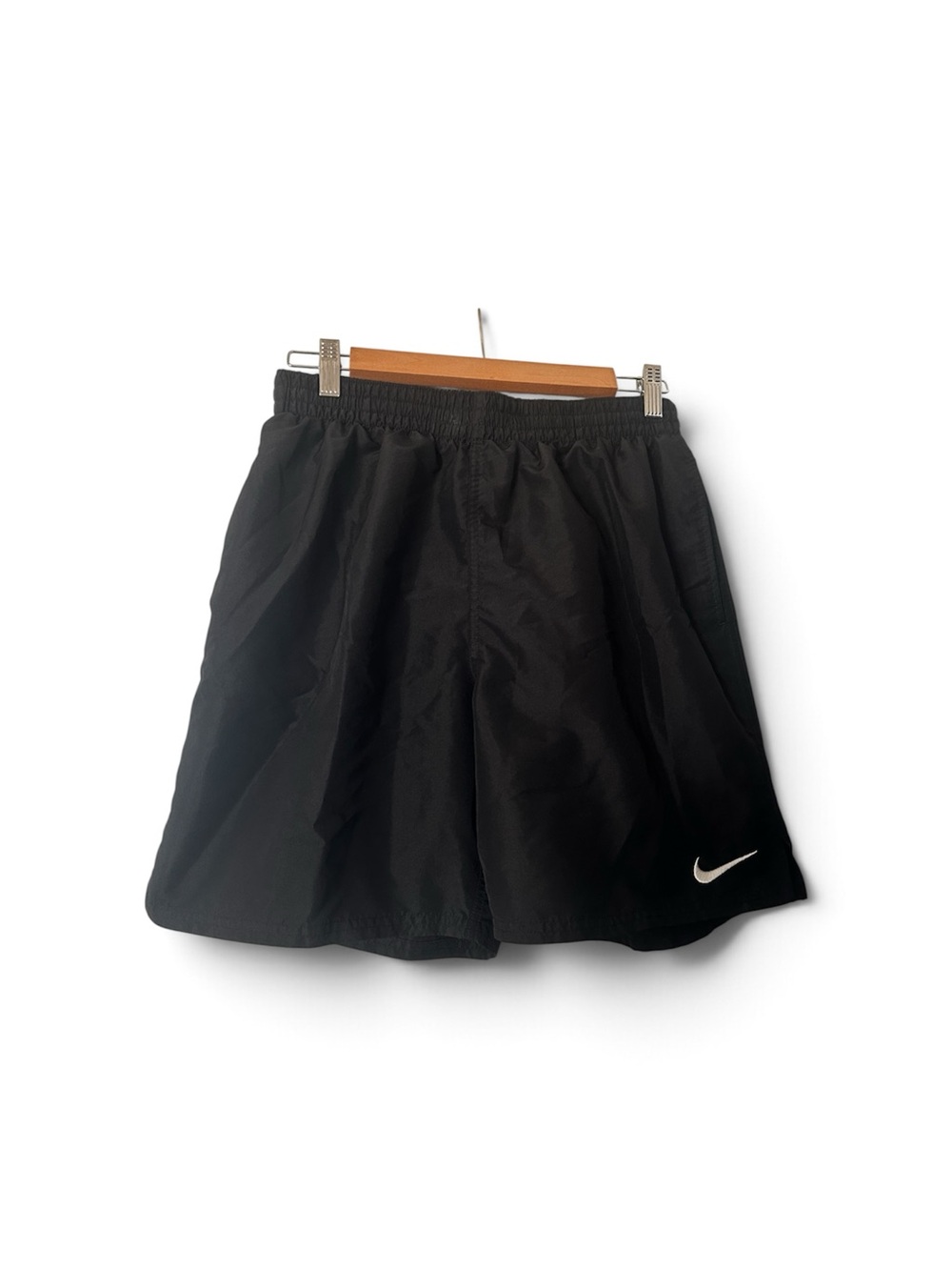 Nike Black Athletic Shorts with White Swoosh